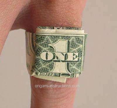 Dollar Bill Origami Ring Photo Diagrams 14