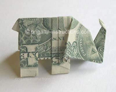 completed origami elephant