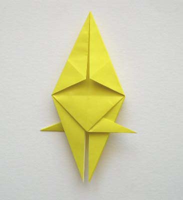 origami-fish-piece flipped over and previous step repeated