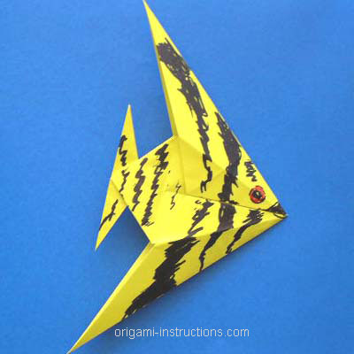 origami-fish-angel fish decorated with markers