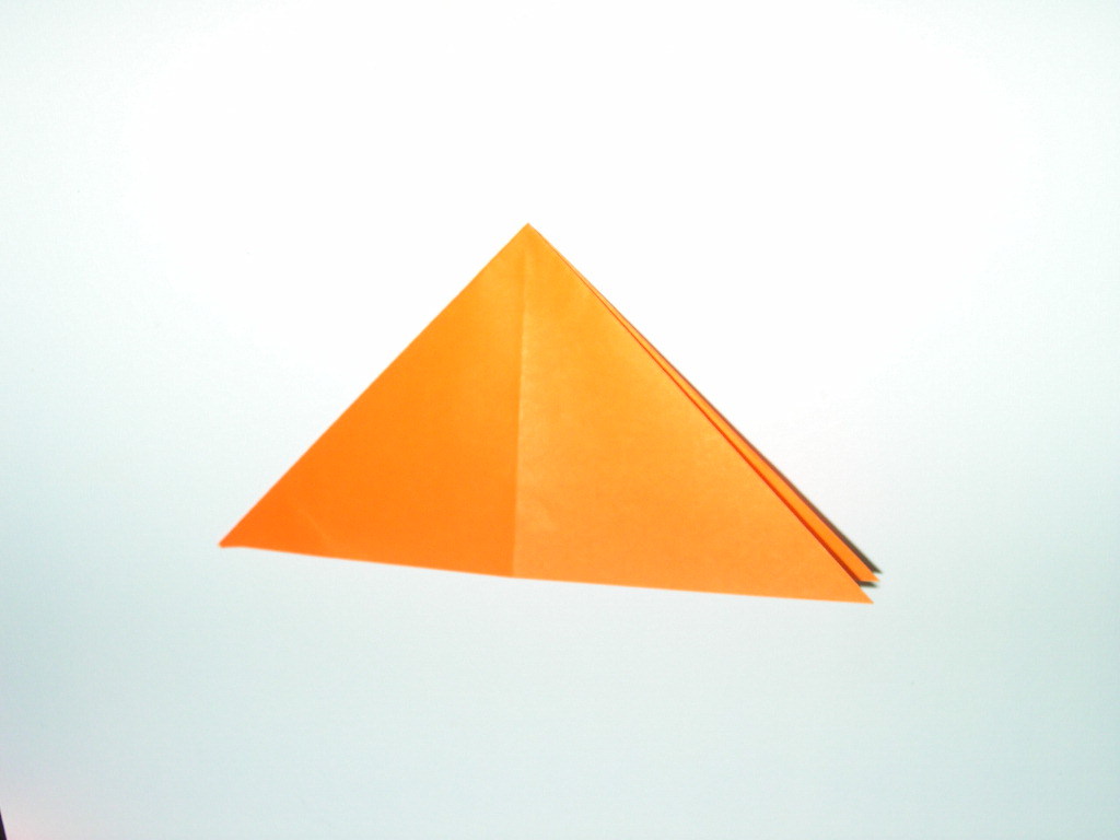 folded in half diagonally again