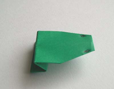 completed origami hopping frog