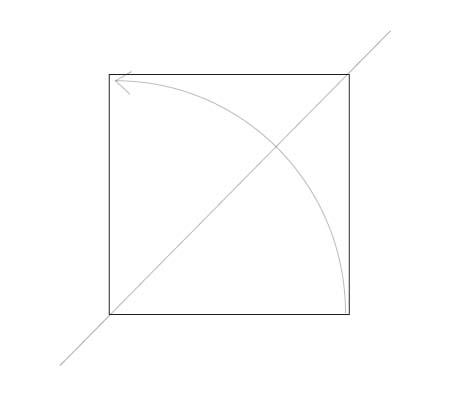 folding napkin along diagonal