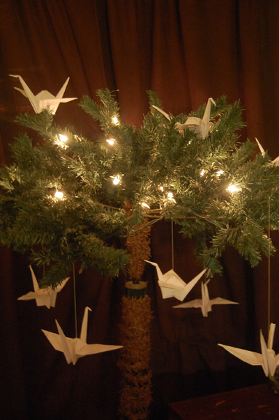 origami crane string lights