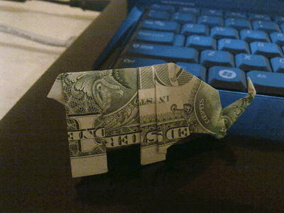 money origami elephant instructions