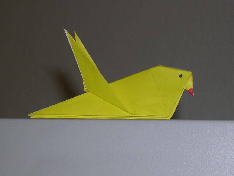 completed Origami Bird or Origami Robin