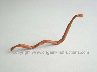 completed origami snake