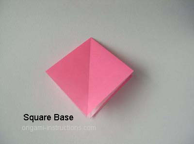 completed origami square base